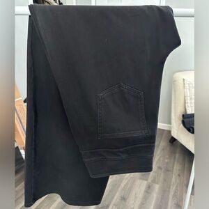 Like new Halara high waisted, black denim, stretchy knit pants - size large